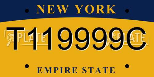 T119999C New York License Plate