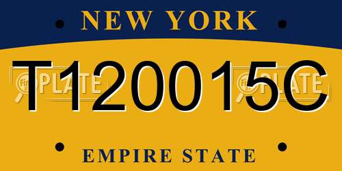 T120015C New York License Plate