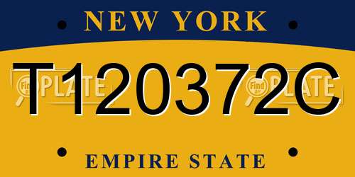 T120372C New York License Plate