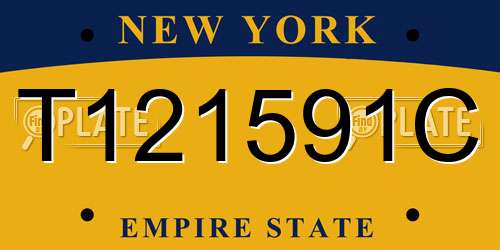 T121591C New York License Plate