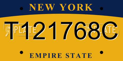 T121768C New York License Plate