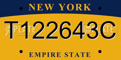 T122643C New York License Plate