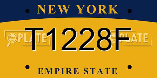 T1228F New York License Plate