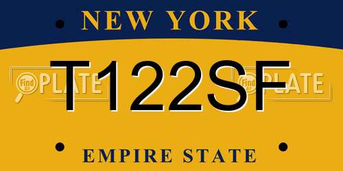 T122SF New York License Plate