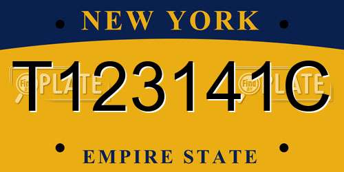 T123141C New York License Plate