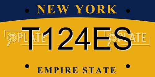 T124ES New York License Plate