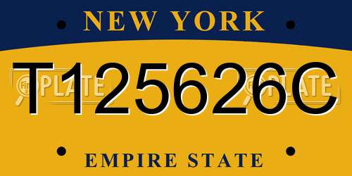 T125626C New York License Plate