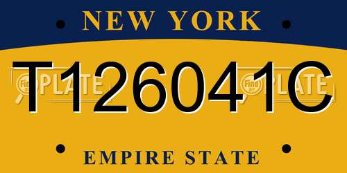 T126041C New York License Plate