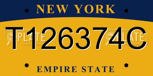 T126374C New York License Plate