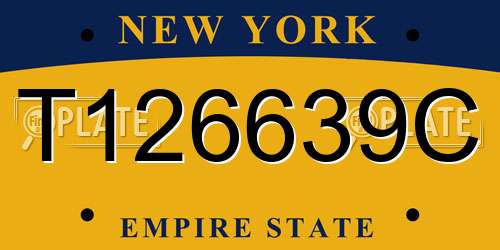 T126639C New York License Plate