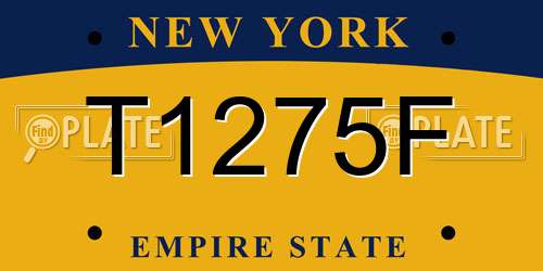 T1275F New York License Plate