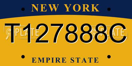 T127888C New York License Plate