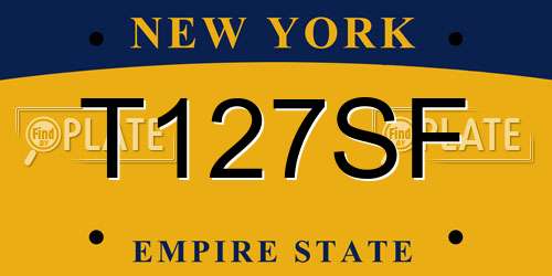 T127SF New York License Plate