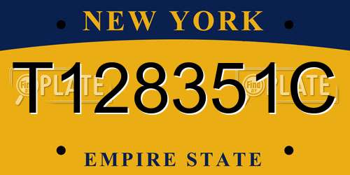 T128351C New York License Plate