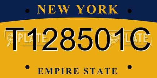 T128501C New York License Plate