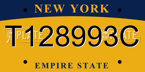 T128993C New York License Plate