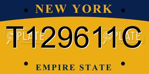 T129611C New York License Plate
