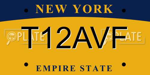 T12AVF New York License Plate