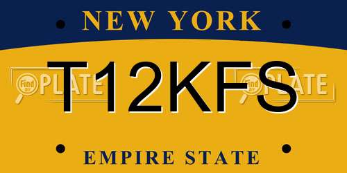 T12KFS New York License Plate