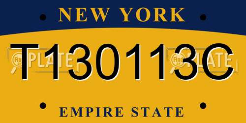 T130113C New York License Plate
