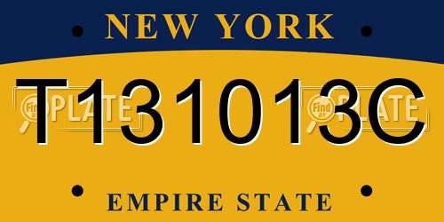 T131013C New York License Plate