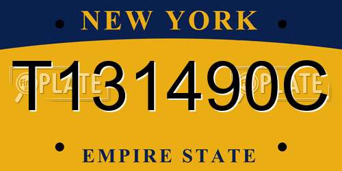 T131490C New York License Plate