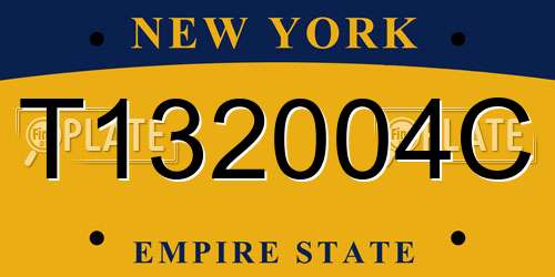 T132004C New York License Plate