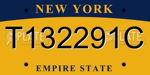 T132291C New York License Plate