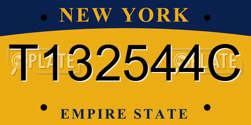 T132544C New York License Plate