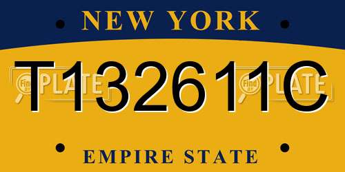 T132611C New York License Plate