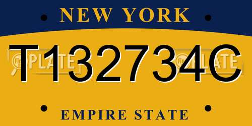 T132734C New York License Plate