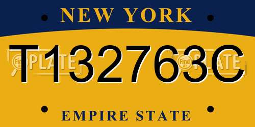 T132763C New York License Plate
