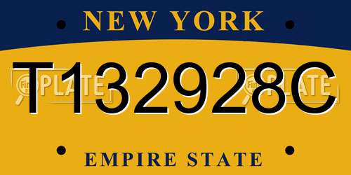T132928C New York License Plate