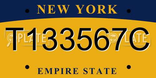 T133567C New York License Plate