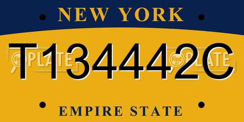 T134442C New York License Plate