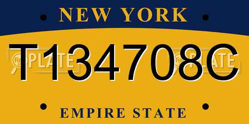 T134708C New York License Plate