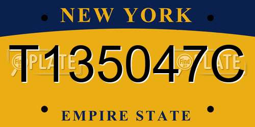 T135047C New York License Plate