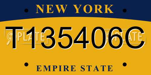 T135406C New York License Plate