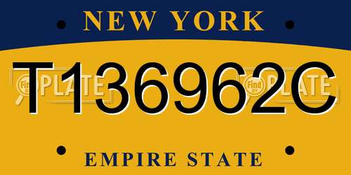T136962C New York License Plate