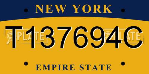 T137694C New York License Plate