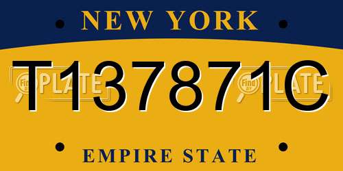 T137871C New York License Plate