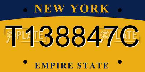T138847C New York License Plate
