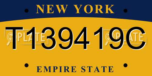 T139419C New York License Plate