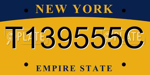 T139555C New York License Plate