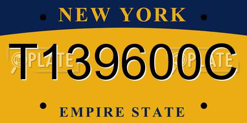 T139600C New York License Plate