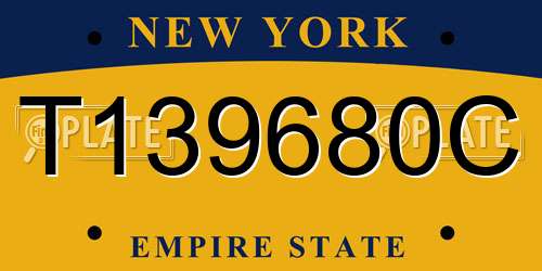 T139680C New York License Plate