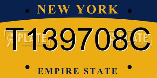 T139708C New York License Plate