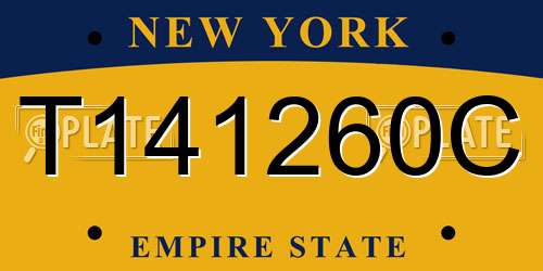 T141260C New York License Plate
