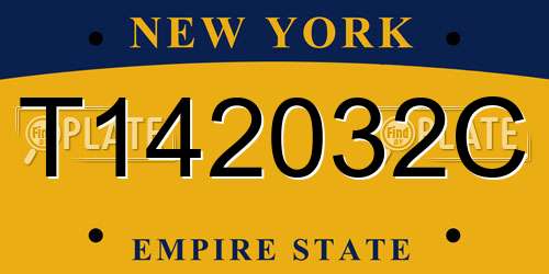 T142032C New York License Plate