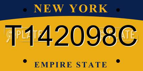 T142098C New York License Plate